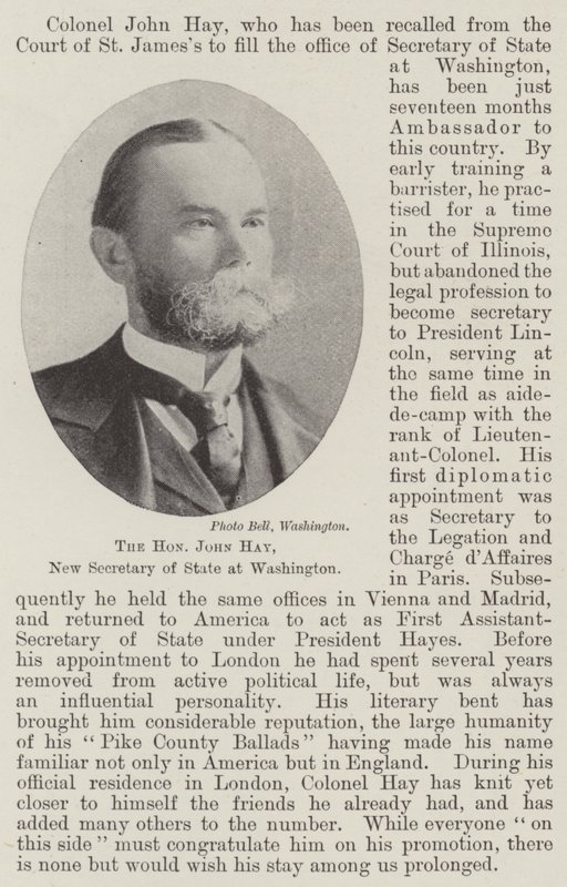 Ctihodný John Hay, nový ministr zahraničí ve Washingtonu od English Photographer