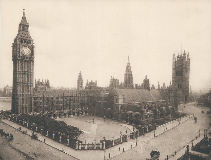 The Houses of Parliament a Big Ben, Londýn, c 1900 od English Photographer