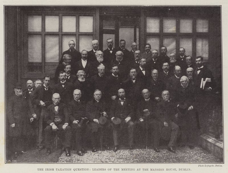 Irská daňová otázka, vůdci setkání v Mansion House v Dublinu od English Photographer