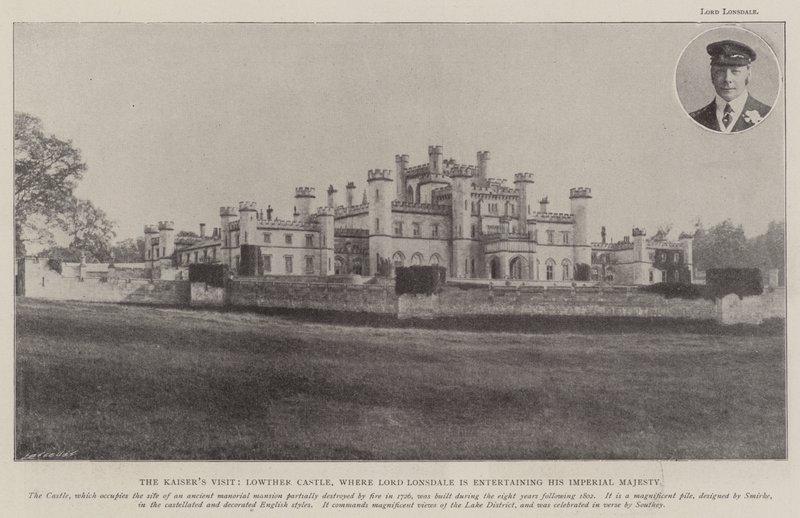 Návštěva Kaiserů, hrad Lowther, kde lord Lonsdale baví své císařské veličenstvo od English Photographer