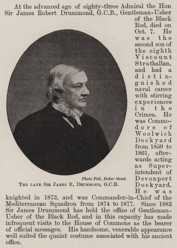 Zesnulý sir James R Drummond, GCB od English Photographer