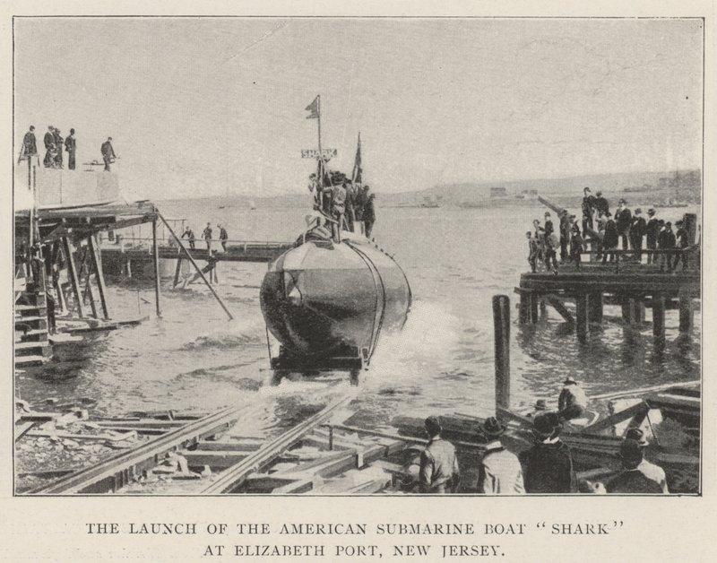 Vypuštění americké ponorky Shark v Elizabeth Port, New Jersey od English Photographer