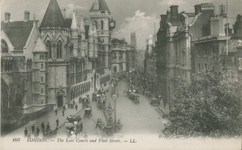 The Law Courts a Fleet Street, Londýn od English Photographer