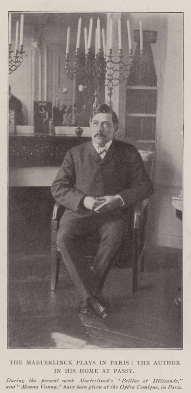 Maeterlinck hraje v Paříži, autor ve svém domě v Passy od English Photographer