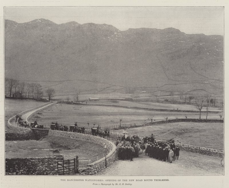 Manchesterská vodárna, otevírání nové silnice Round Thirlmere od English Photographer
