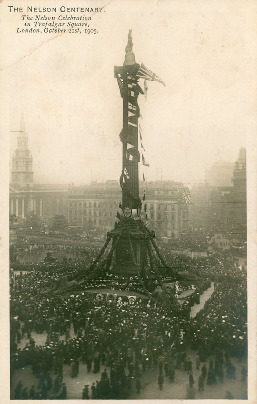 Oslava Nelsona na Trafalgar Square v Londýně, 21. října 1905 od English Photographer