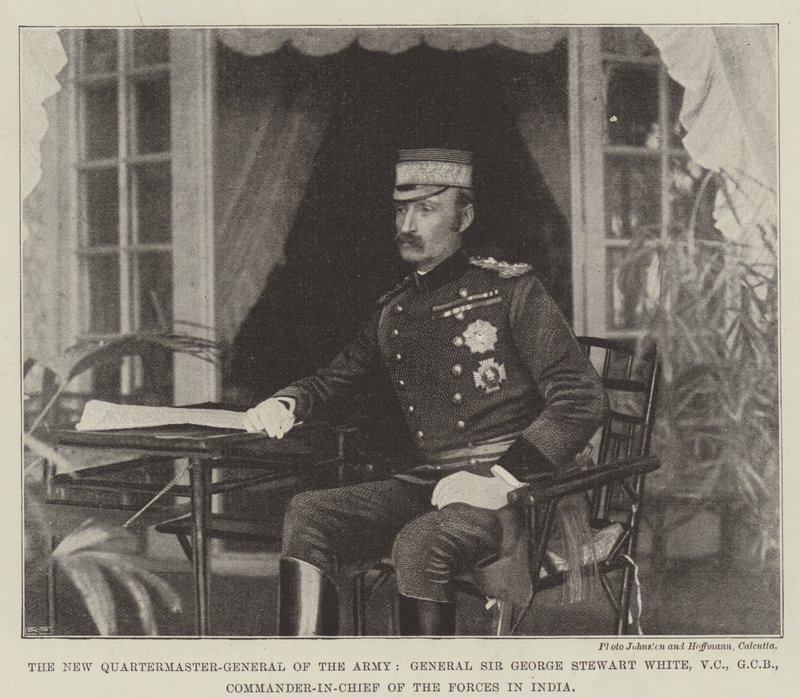 Nový generální velitel armády, generál Sir George Stewart White, VC, GCB, vrchní velitel sil v Indii od English Photographer