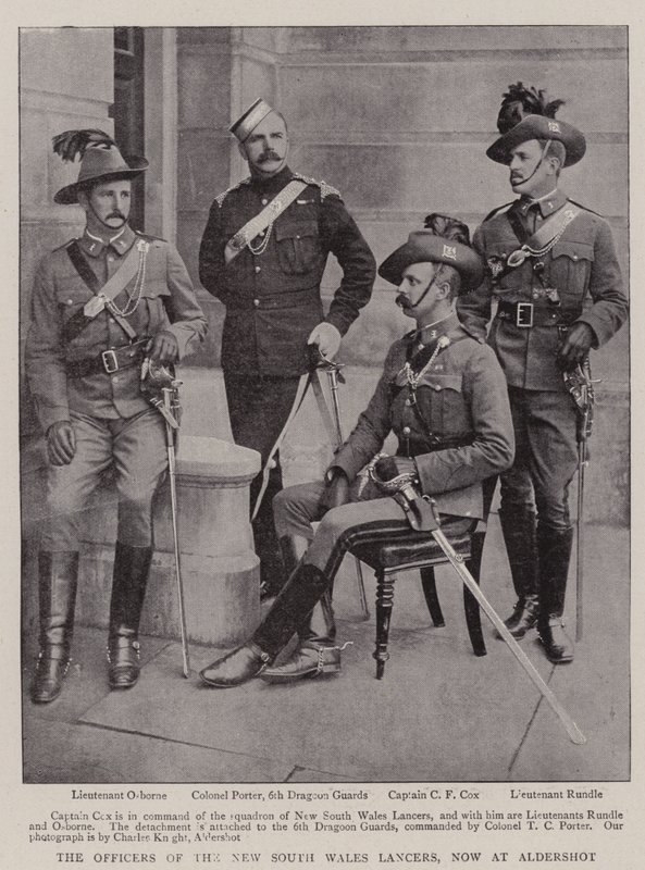 Důstojníci z New South Wales Lancers, nyní na Aldershot od English Photographer