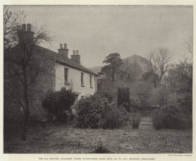 Stará fara, Grasmere, kde Wordsworth žil v letech 1811 až 1813, nedávno zbořena od English Photographer