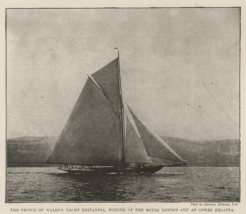 Prince of Wales Yacht Britannia, vítěz Royal London Cup v Cowes Regatta od English Photographer