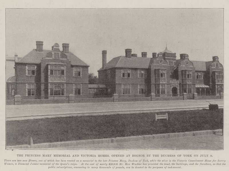 Princess Mary Memorial a Victoria Homes, které v Bognor otevřela vévodkyně z Yorku dne 9. července od English Photographer