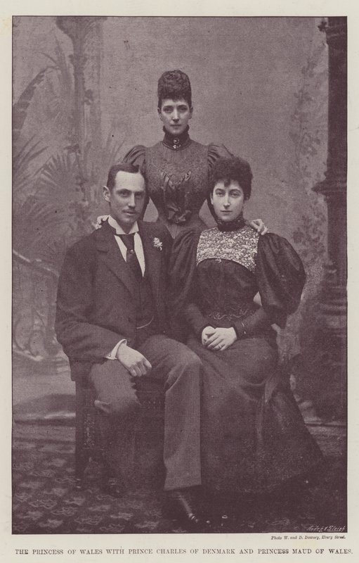Princezna z Walesu s princem Charlesem z Dánska a princeznou Maud z Walesu od English Photographer