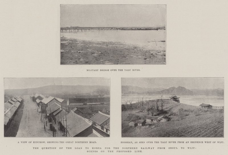 Otázka půjčky do Koreje na severní železnici ze Soulu do Wiju, scény na navrhované trati od English Photographer