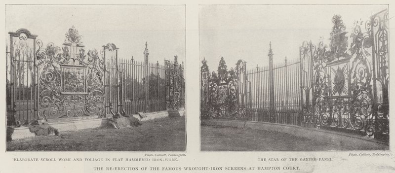Re-erekce slavných kovaných obrazovek v Hampton Court od English Photographer
