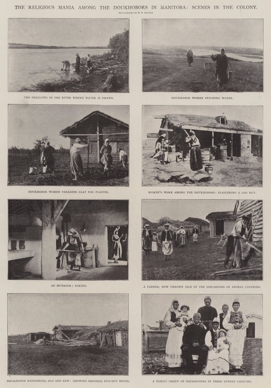 Náboženská mánie mezi Doukhobory v Manitobě, scény v kolonii od English Photographer