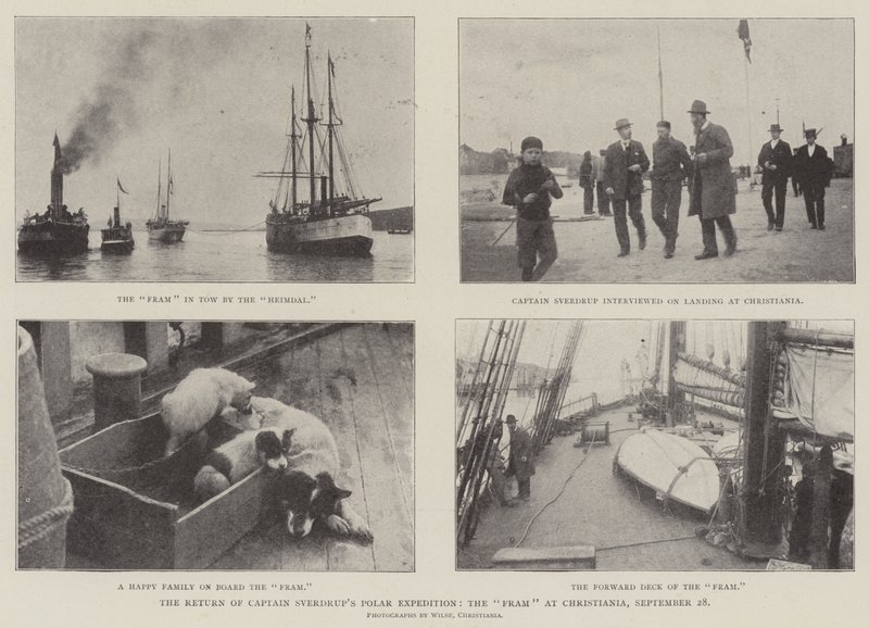 Návrat kapitána Sverdrupse Polární expedice, Fram v Christianii, 28. září od English Photographer