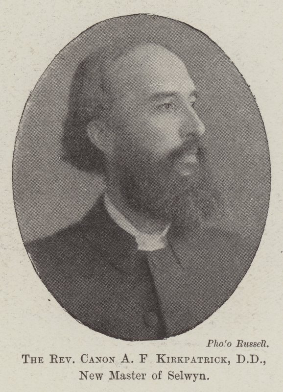 Reverend Canon A F Kirkpatrick, DD, nový mistr Selwynu od English Photographer