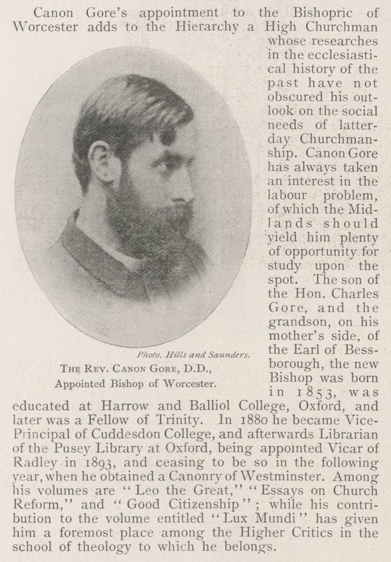 Reverend Canon Gore, DD, jmenoval biskupa Worcesteru od English Photographer
