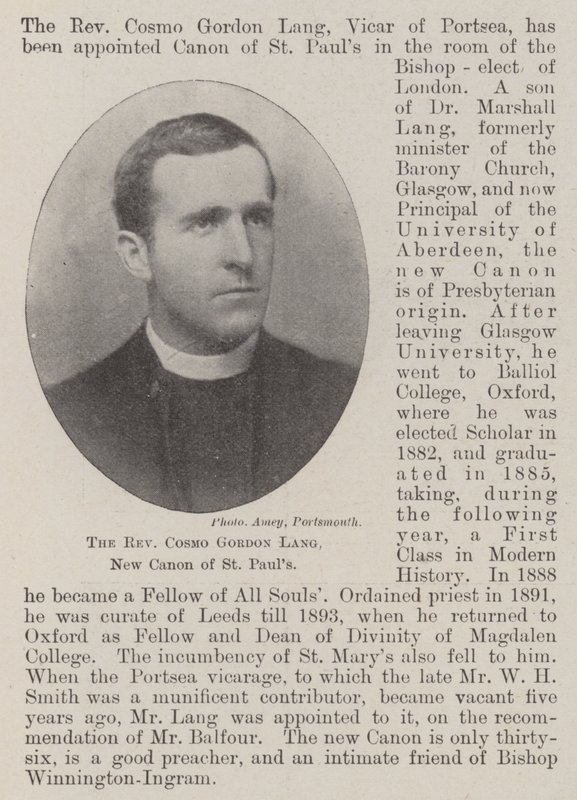Reverend Cosmo Gordon Lang, nový kánon svatého Pavla od English Photographer