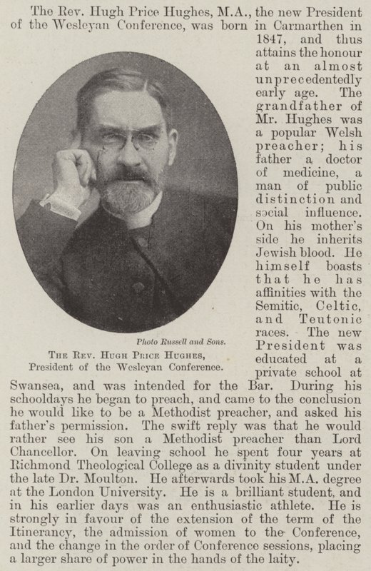 Reverend Hugh Price Hughes, prezident Wesleyan Conference od English Photographer