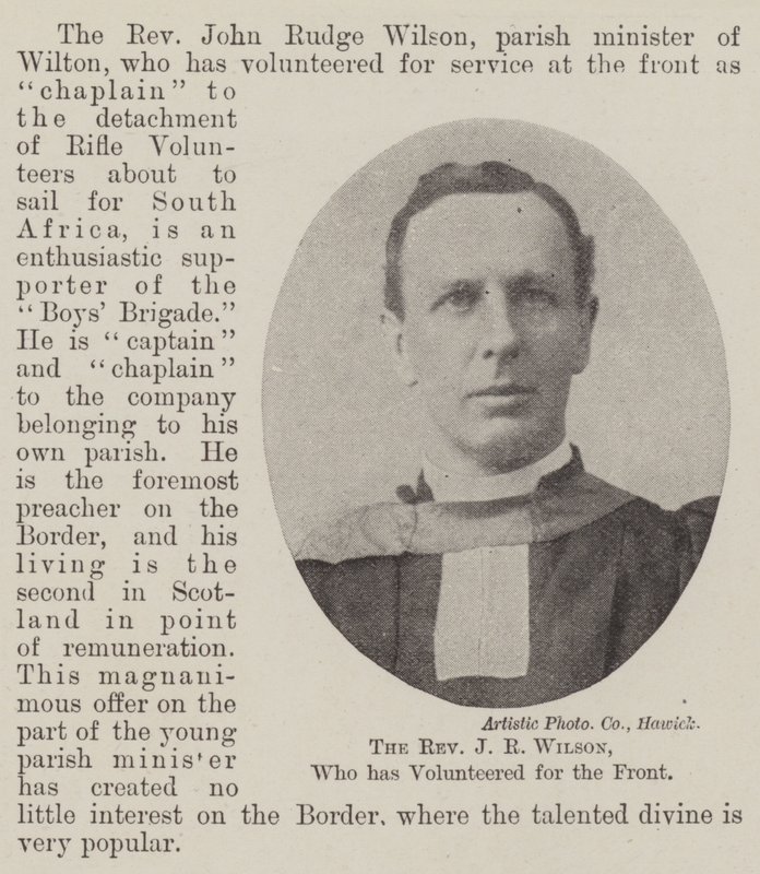 Reverend JR Wilson, který se dobrovolně přihlásil na frontu od English Photographer