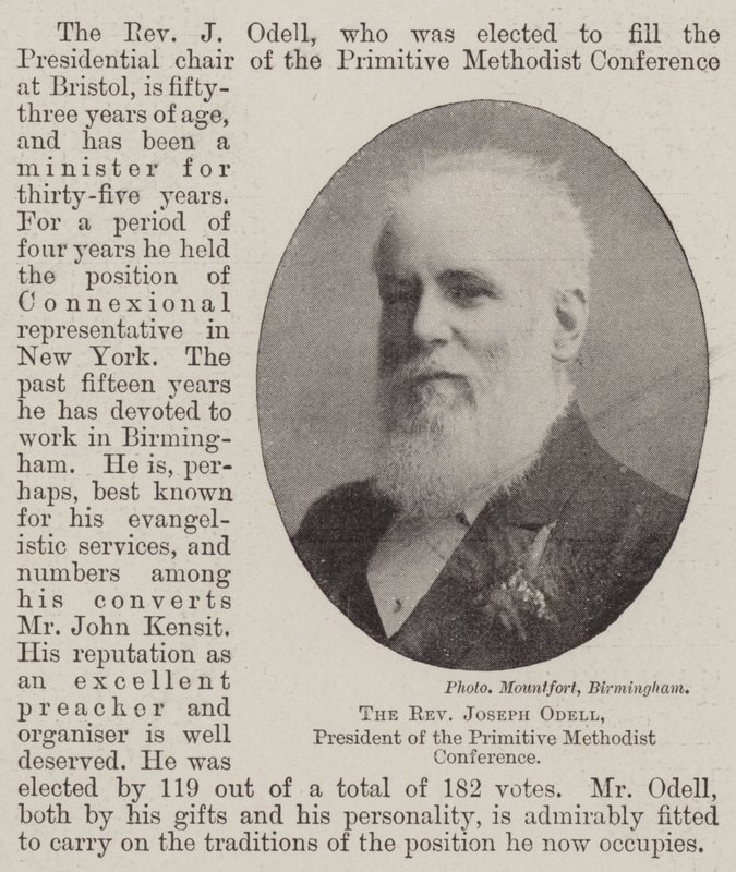 Reverend Joseph Odell, předseda Primitivní metodistické konference od English Photographer