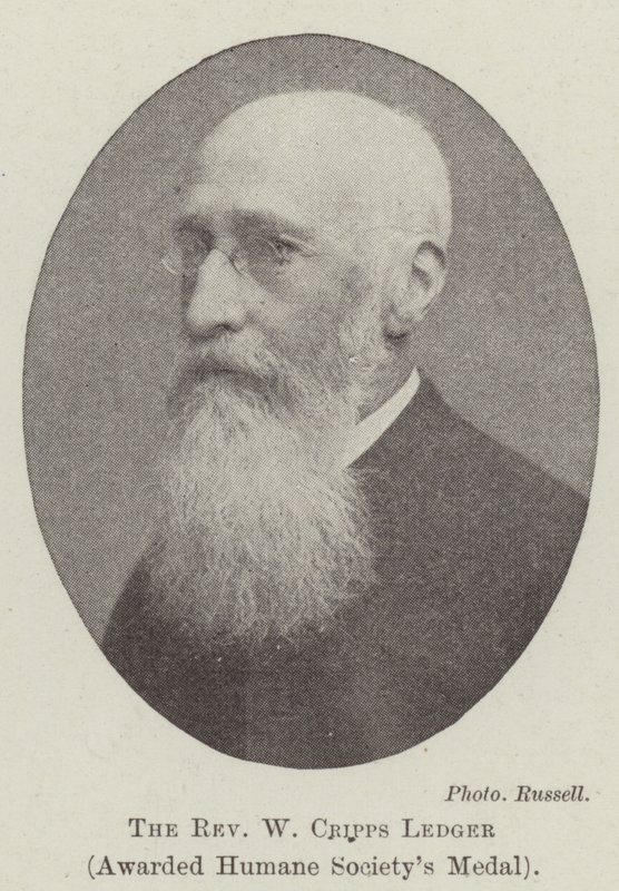 Reverend W Cripps Ledger, oceněná medailí Humane Societys od English Photographer