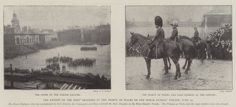 Recenze chlapeckých brigád princem z Walesu na přehlídce Horse Guards Parade, 14. června od English Photographer