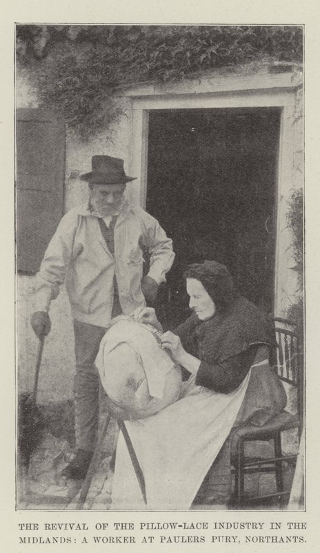 The Revival of the Pillow-Lace Industry in Midlands, Worker at Paulers Pury, Northants od English Photographer