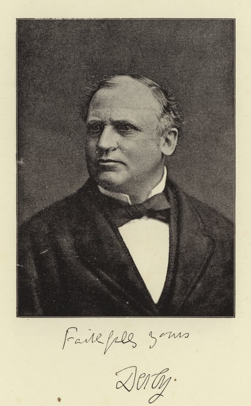 The Right Hon the Earl of Derby, KG od English Photographer