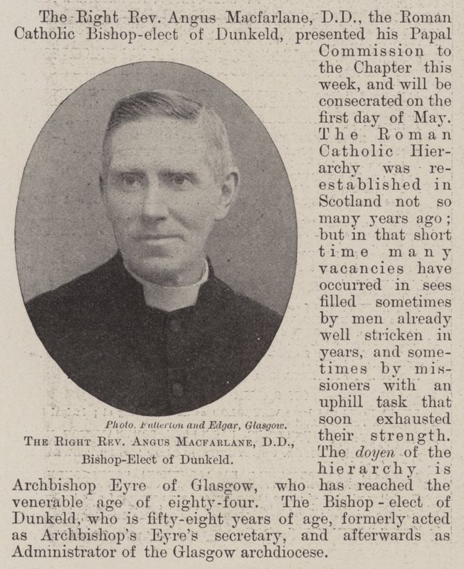 Správný reverend Angus Macfarlane, DD, zvolený biskup z Dunkeldu od English Photographer