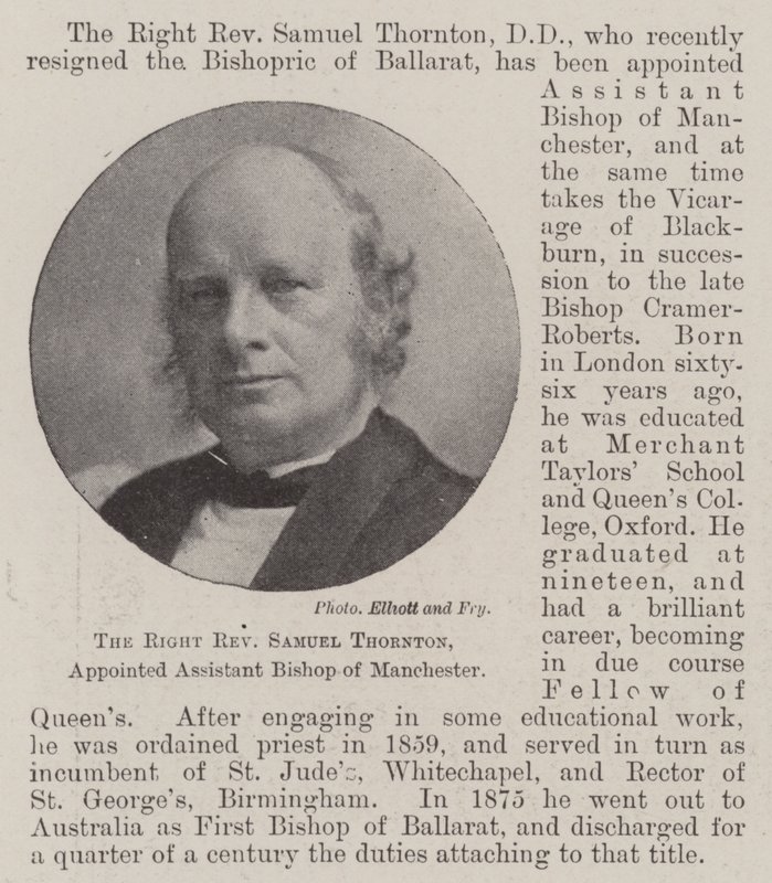 Pravý reverend Samuel Thornton, jmenovaný asistent biskupa z Manchesteru od English Photographer