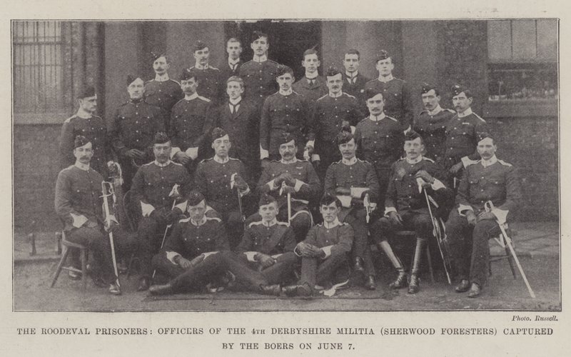 Roodevalští vězni, důstojníci 4. derbyshireské milice (Sherwood Foresters), zajatí Búry dne 7. od English Photographer