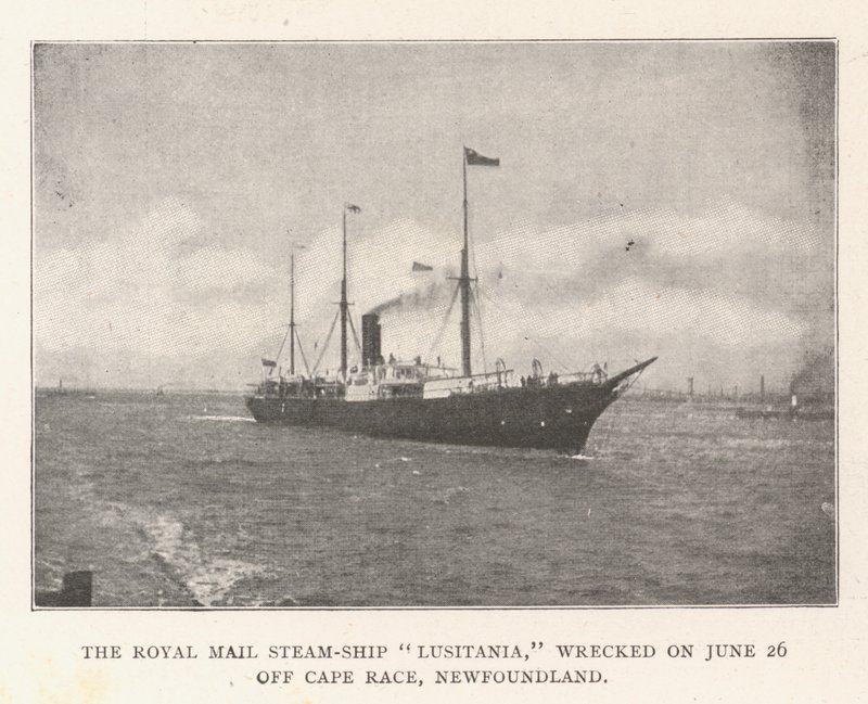 Parník Royal Mail Lusitania, vrak 26. června u Cape Race, Newfoundland od English Photographer