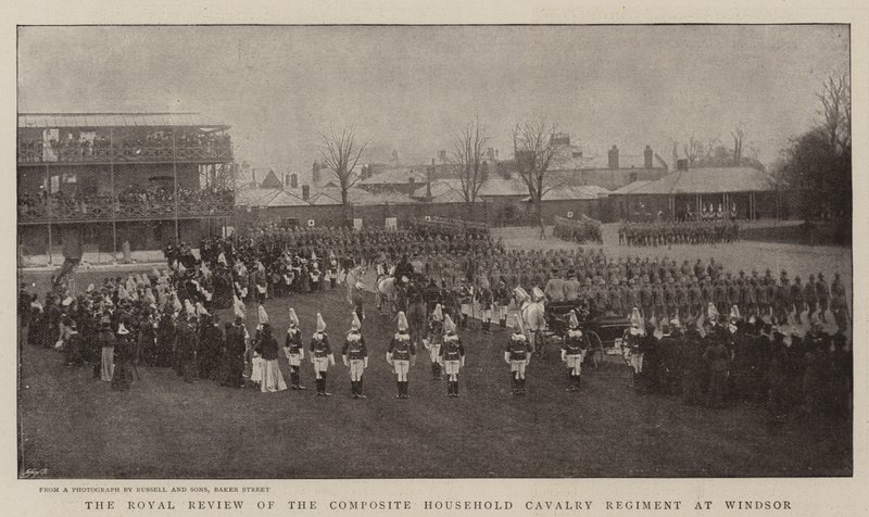 Royal Review of Composite Homehold Cavalry Regiment ve Windsoru od English Photographer