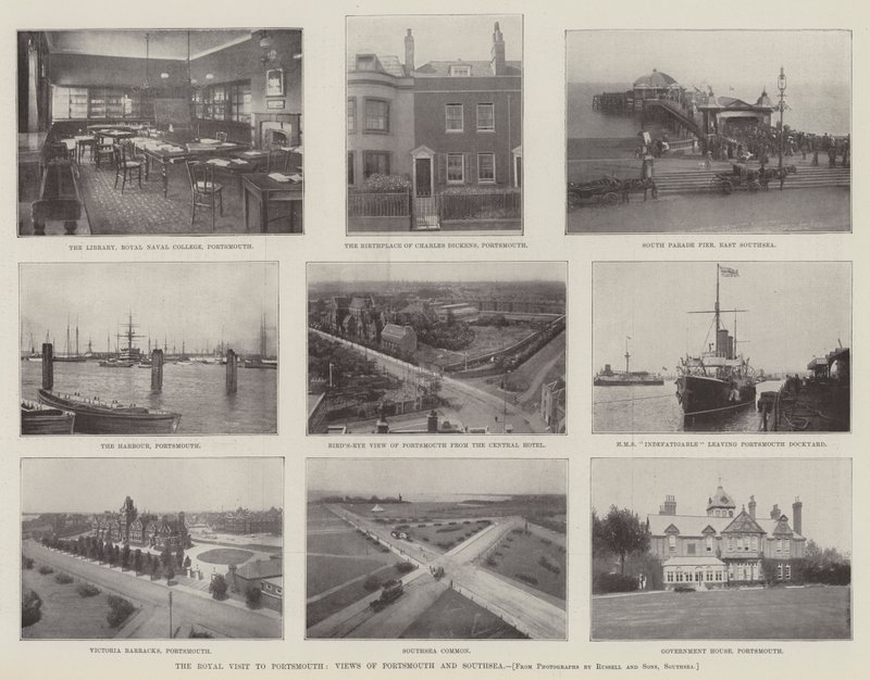 Královská návštěva Portsmouthu, výhledy na Portsmouth a Southsea od English Photographer