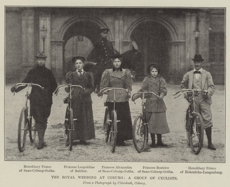 Královská svatba v Coburgu, skupina cyklistů od English Photographer