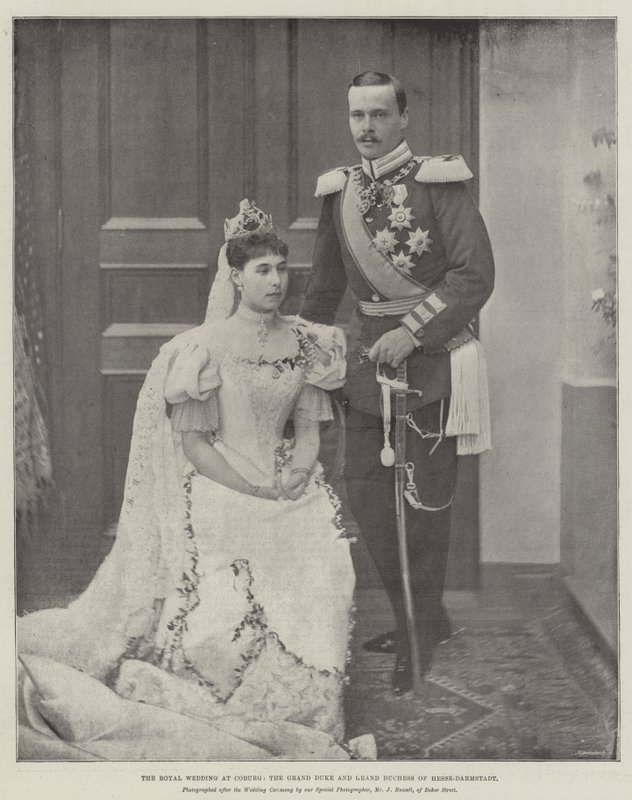 Královská svatba v Coburgu, velkovévoda a velkovévodkyně z Hesse-Darmstadtu od English Photographer