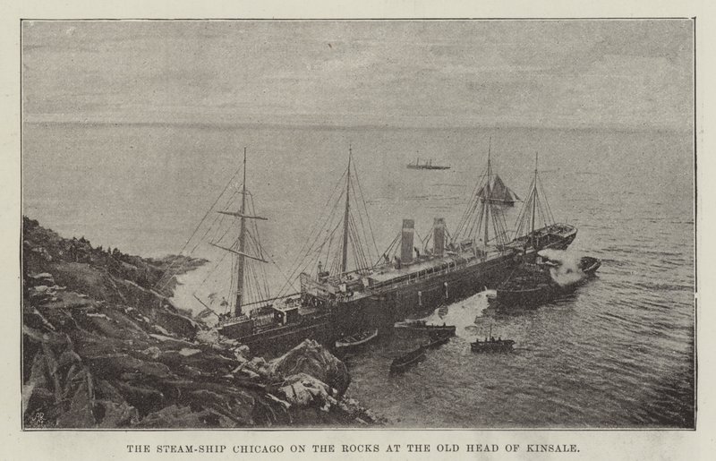 Steam-Ship Chicago on the Rocks v Old Head of Kinsale od English Photographer