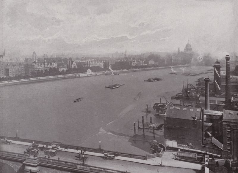 Temže a východní část Victoria Embankment od English Photographer