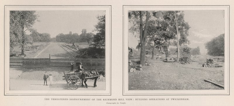 Ohrožené znetvoření Richmond Hill View, Stavební operace v Twickenhamu od English Photographer