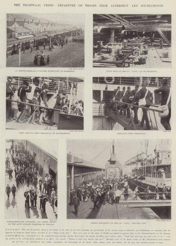 Transvaalská krize, odchod vojsk z Aldershotu a Southamptonu od English Photographer