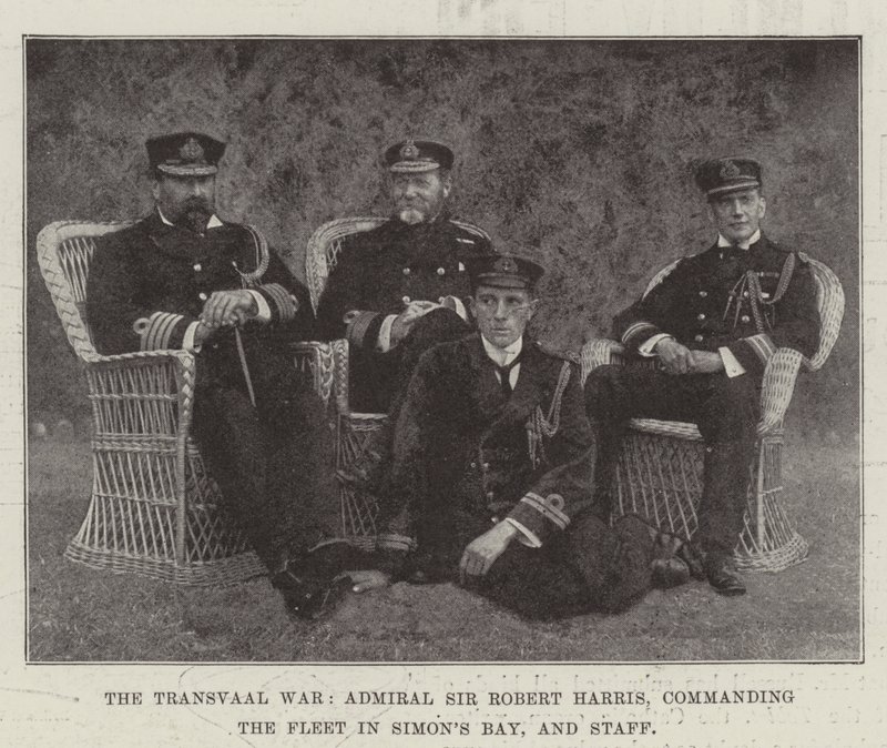 Transvaalská válka, admirál sir Robert Harris, velící flotile v Simons Bay a štáb od English Photographer