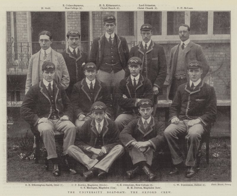 University Boat-Race, Oxford Crew od English Photographer