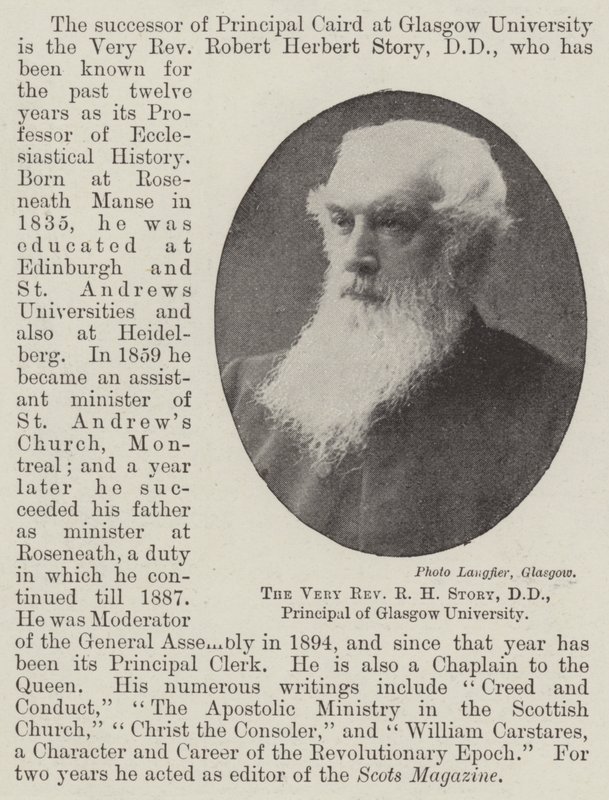 The Very Reverend R H Story, DD, ředitel Glasgow University od English Photographer