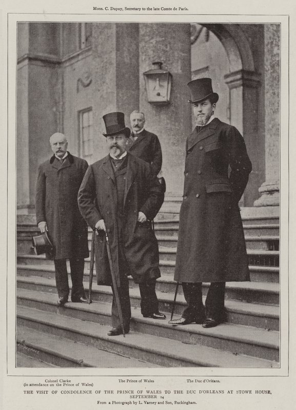 Kondolenční návštěva prince z Walesu u vévody dOrleans ve Stowe House, 14. září od English Photographer