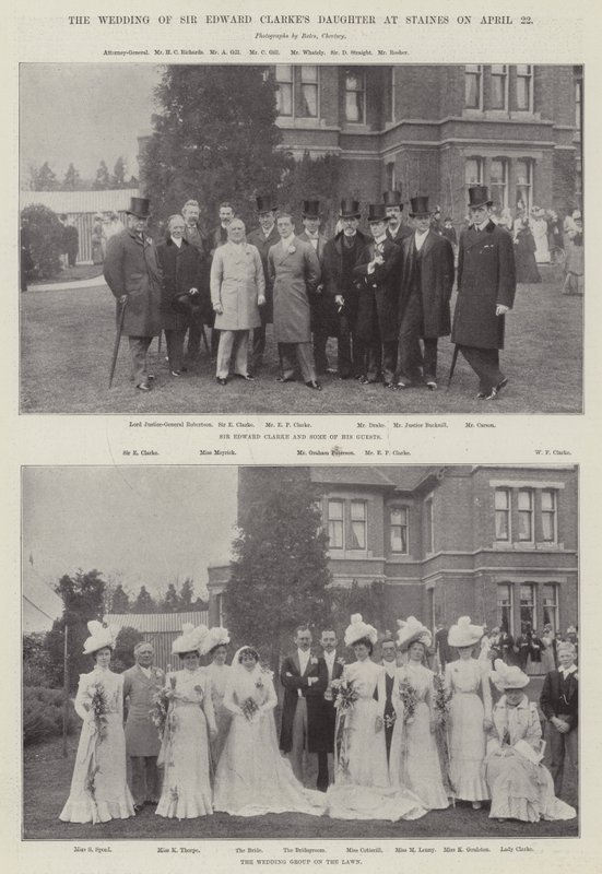Svatba dcery sira Edwarda Clarkese ve Staines dne 22. dubna od English Photographer
