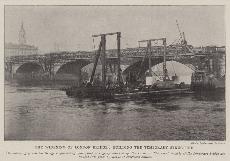 Rozšíření London Bridge, budování dočasné struktury od English Photographer