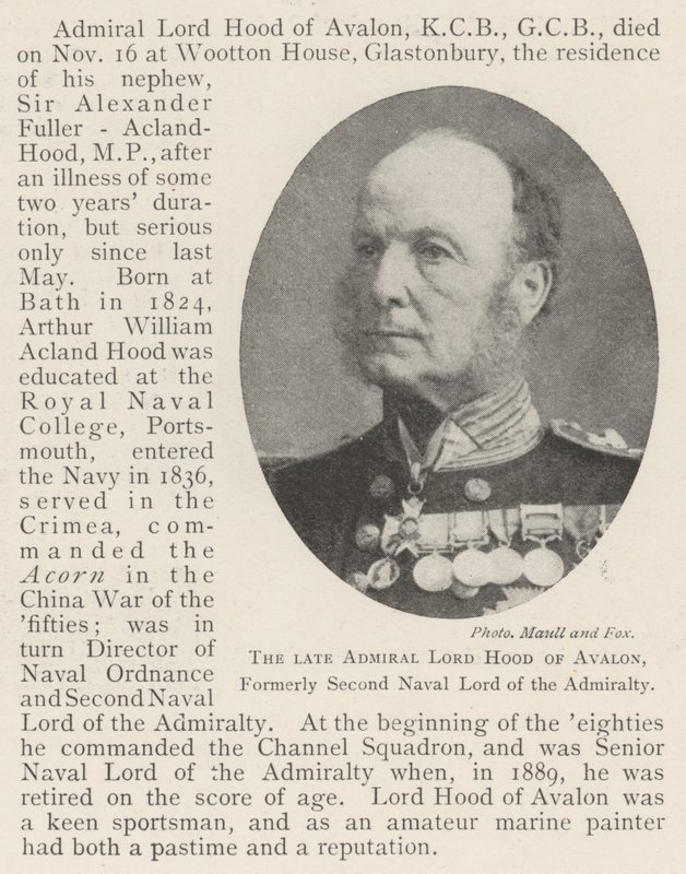 Zesnulý admirál lord Hood z Avalonu, dříve druhý námořní lord admirality od English Photographer