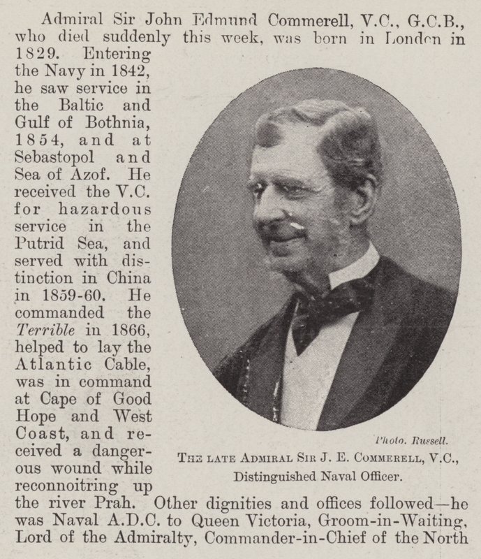 Zesnulý admirál Sir J E Commerell, VC, významný námořní důstojník od English Photographer